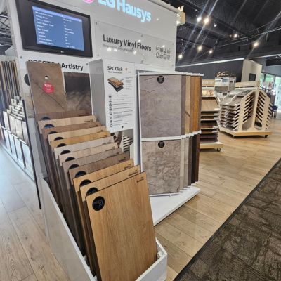 Luxury Vinyl flooring display at our Kalamazoo, MI, showroom